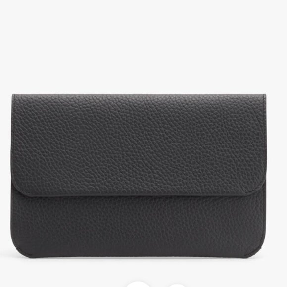 Cuyana Handbags - Cuyana System Flap Bag Accessory Black Pebbled Leather Like New